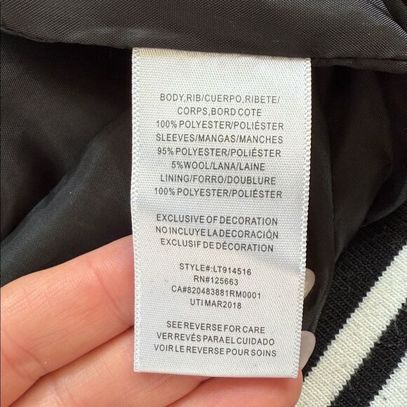 Limited Too Olive Army green and Black Varsity Jacket with sequins Stars - Picture 7 of 8